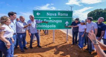 Caiado, Gracinha e Daniel Vilela entregam pavimentação da GO-110 em Iaciara